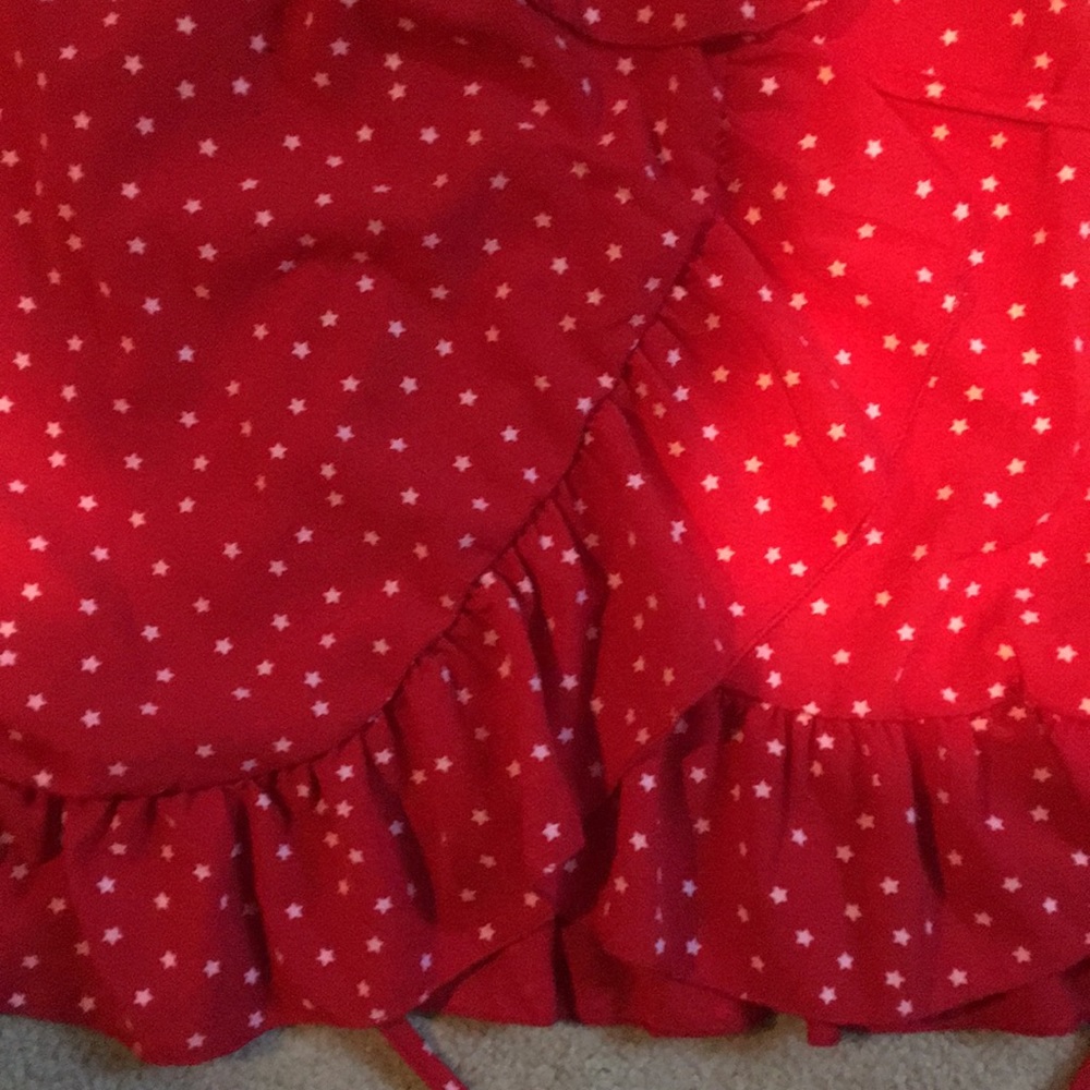 Red long sleeve star wrap dress - Picture 4 of 6